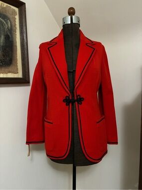 NWT Vintage Act III Contrast-Trim Blazer Jacket